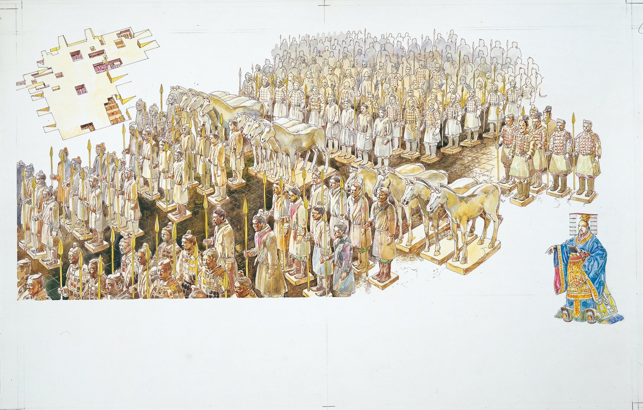 Ejército de Terracota en la tumba del Emperador Qin Shi Huang de School Italian
