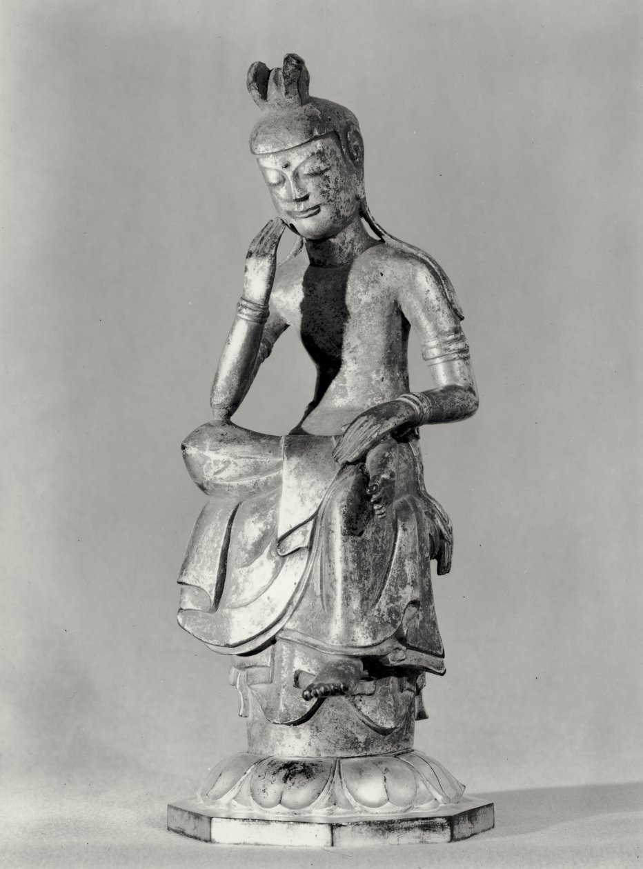 Bodhisattva sentado en una pose meditativa, c.645-794 de Japanese School