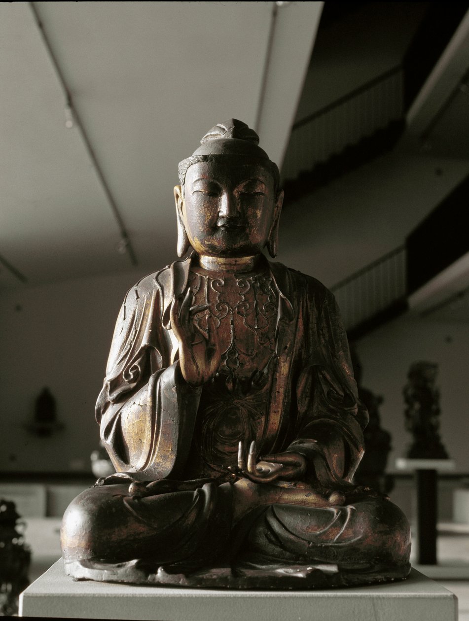 Buda sentado en posición de lalitasana - escultura, período Kamakura (1185-1333) de Japanese School
