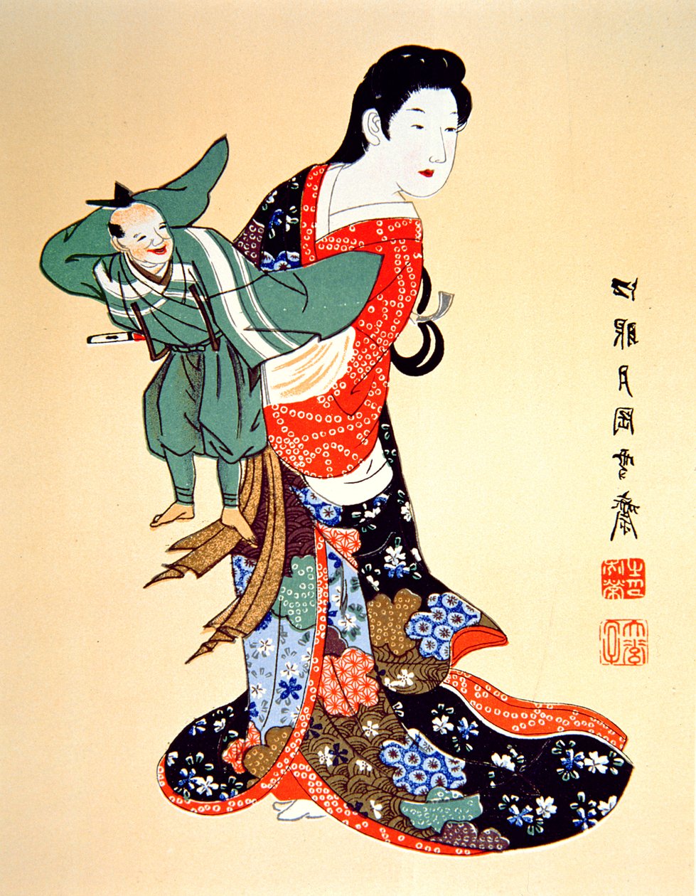 Cultura del Japón antiguo - un jugador de marionetas Bunraku de School Japanese