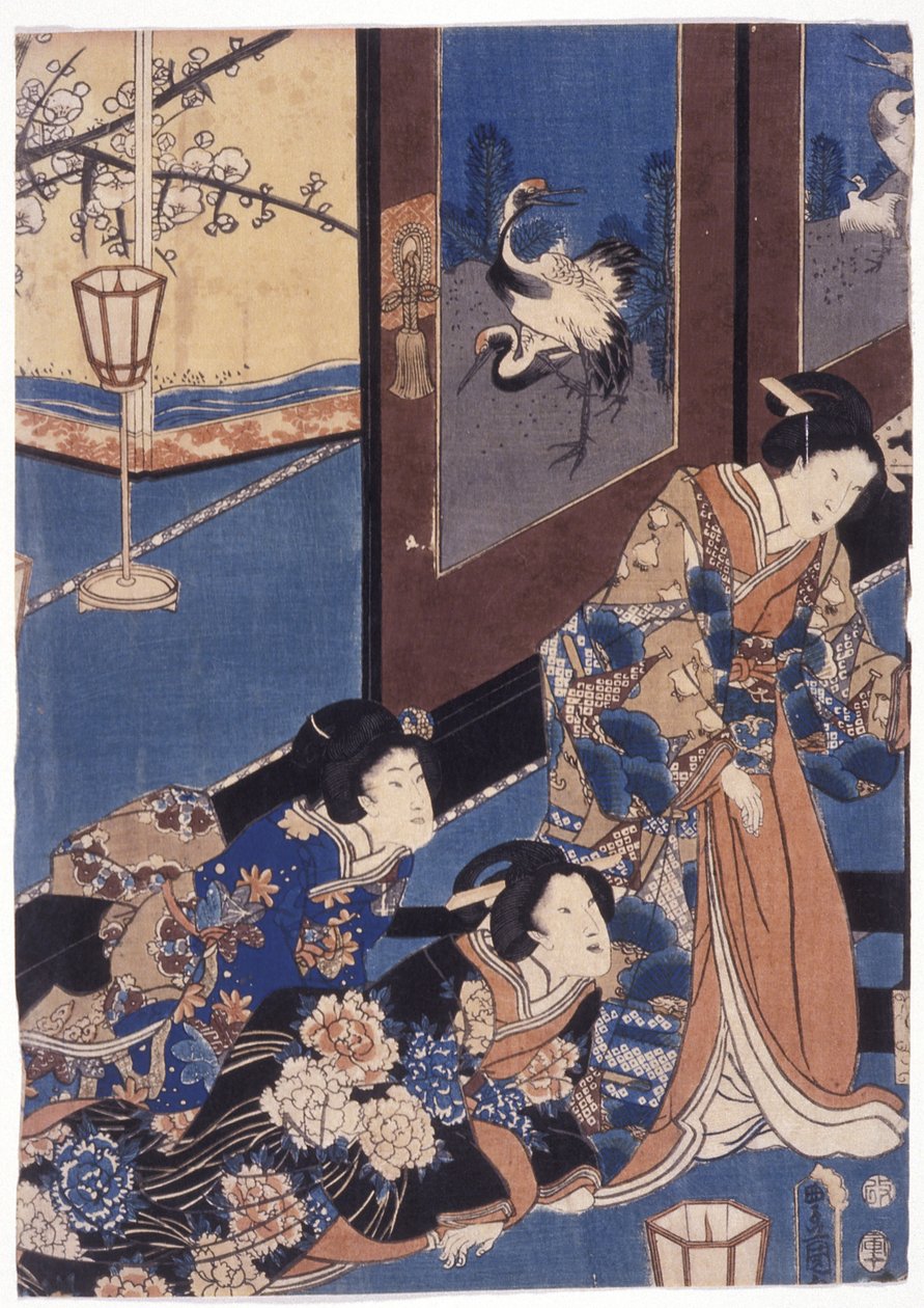 Furyu Azuma Genji (xilografía en color) de School Japanese