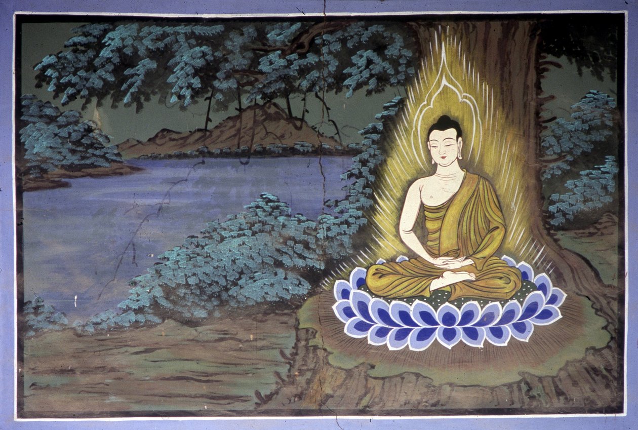 La vida de Buda: Buda en meditación - Templo Yongju, región de Suwon, Corea del Sur de School Korean