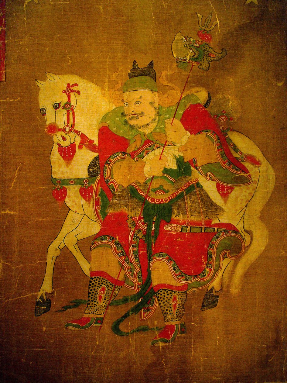 Mensajero del Infierno con caballo, pintura en rollo de cáñamo, período Joseon, Corea. Museo Nacional de Seúl, República de Corea de School Korean