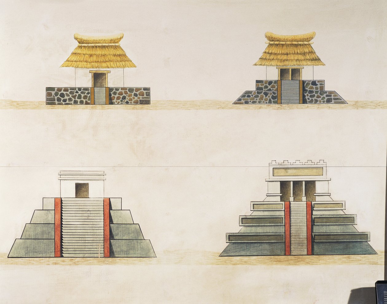 Reconstrucción histórica de edificios en Tenochtitlán de School Mexican