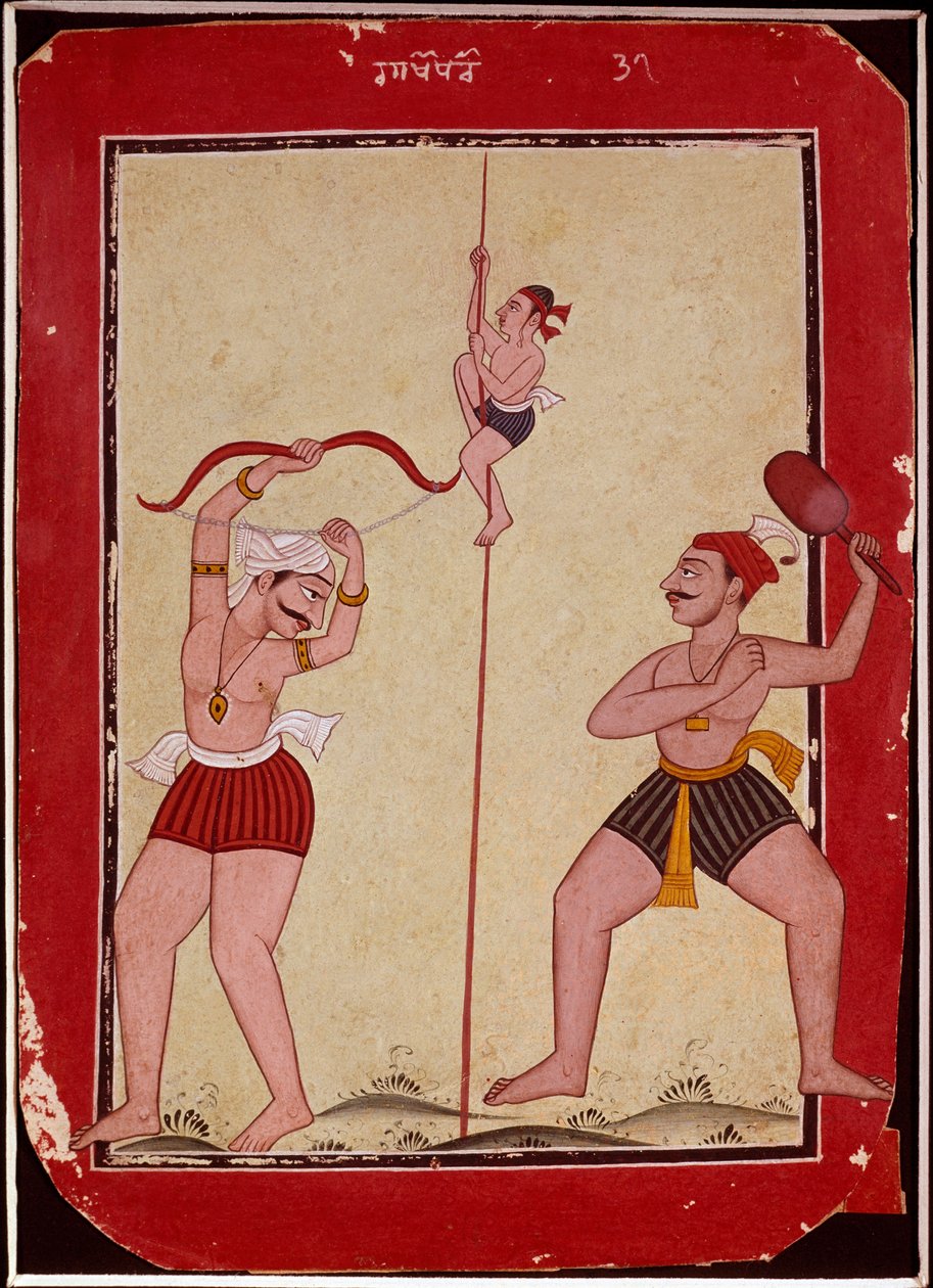 Tres atletas durante el entrenamiento (miniatura) de School Mughal