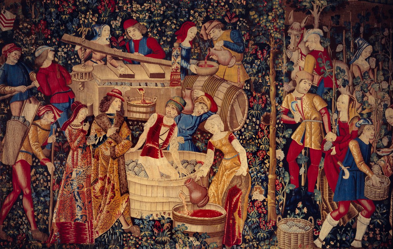 Escena de cosecha (detalle) de School Netherlandish