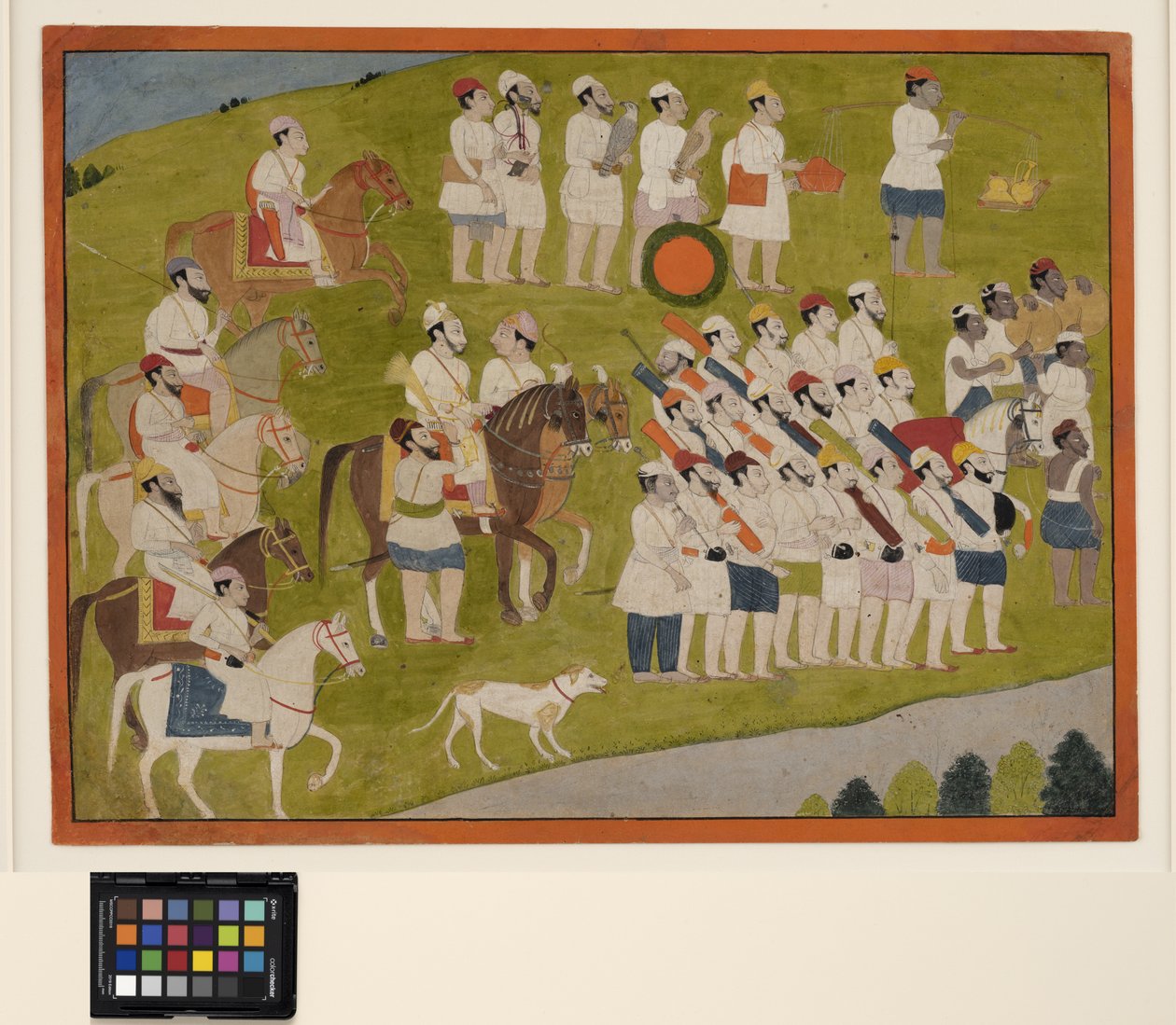 Un príncipe bhoti se prepara para la caza, c.1800 de School Pahari
