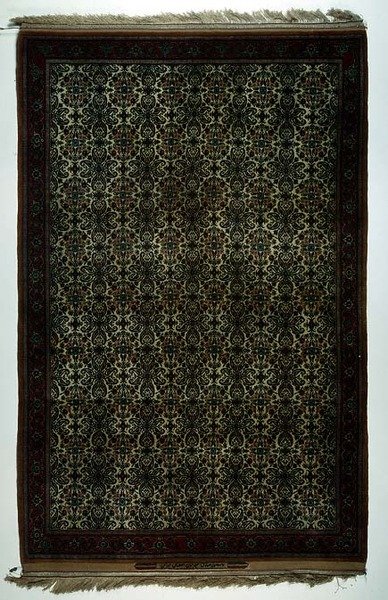 Alfombra de Isfahan con cartucho de inscripción de School Persian