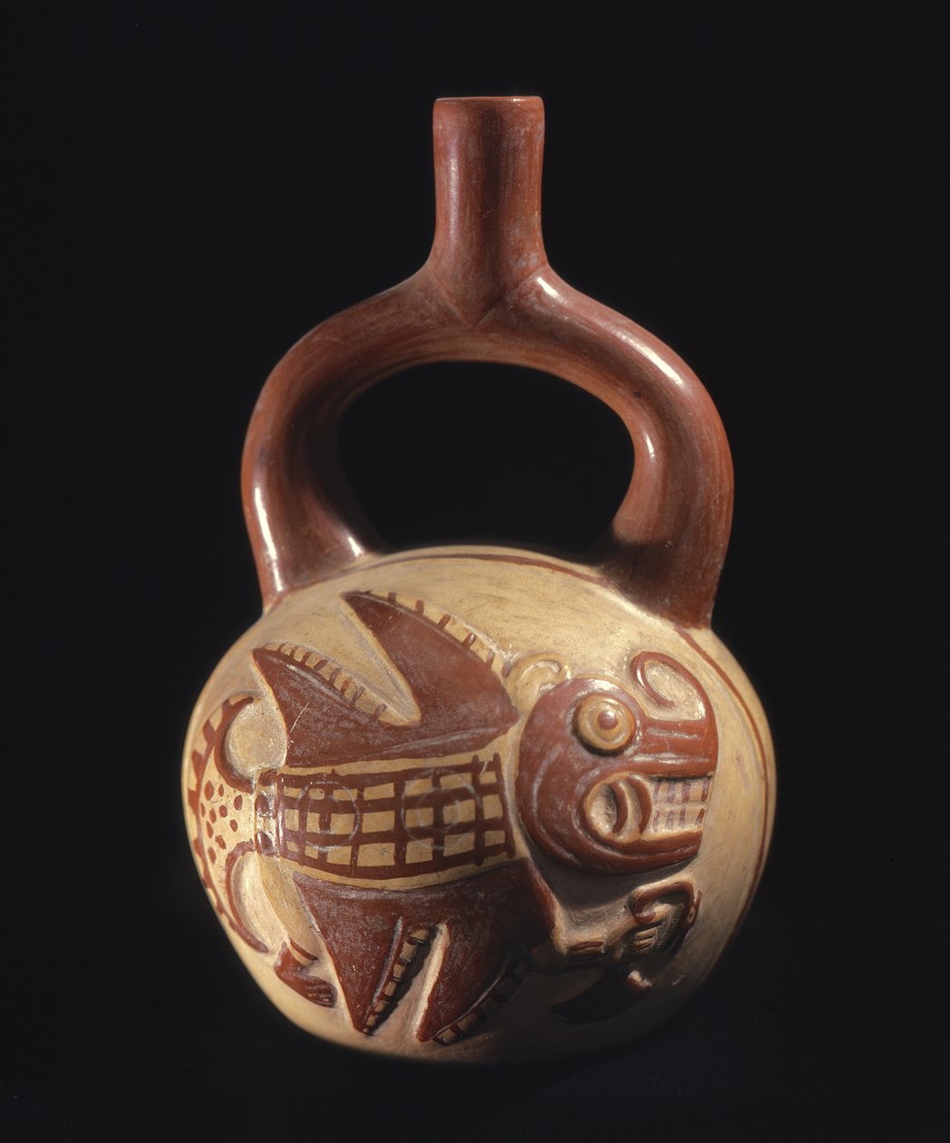 Jarrón con diseño de peces, Mochica, 200-800 d.C. de School Peruvian