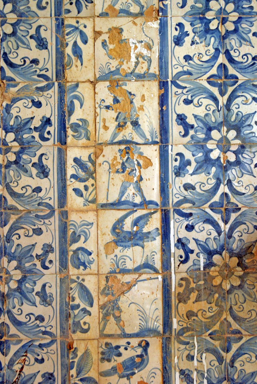 Panel que representa escenas de caza, Tarouca, Portugal de School Portuguese