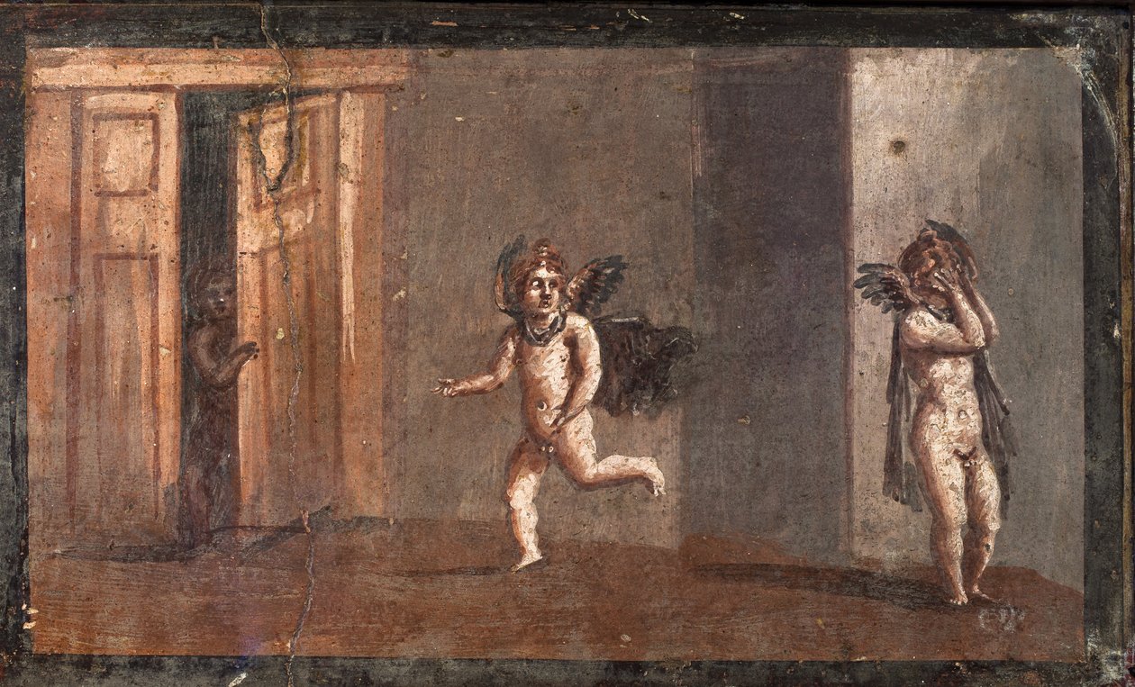 Cupidos jugando al escondite, Herculano de School Roman