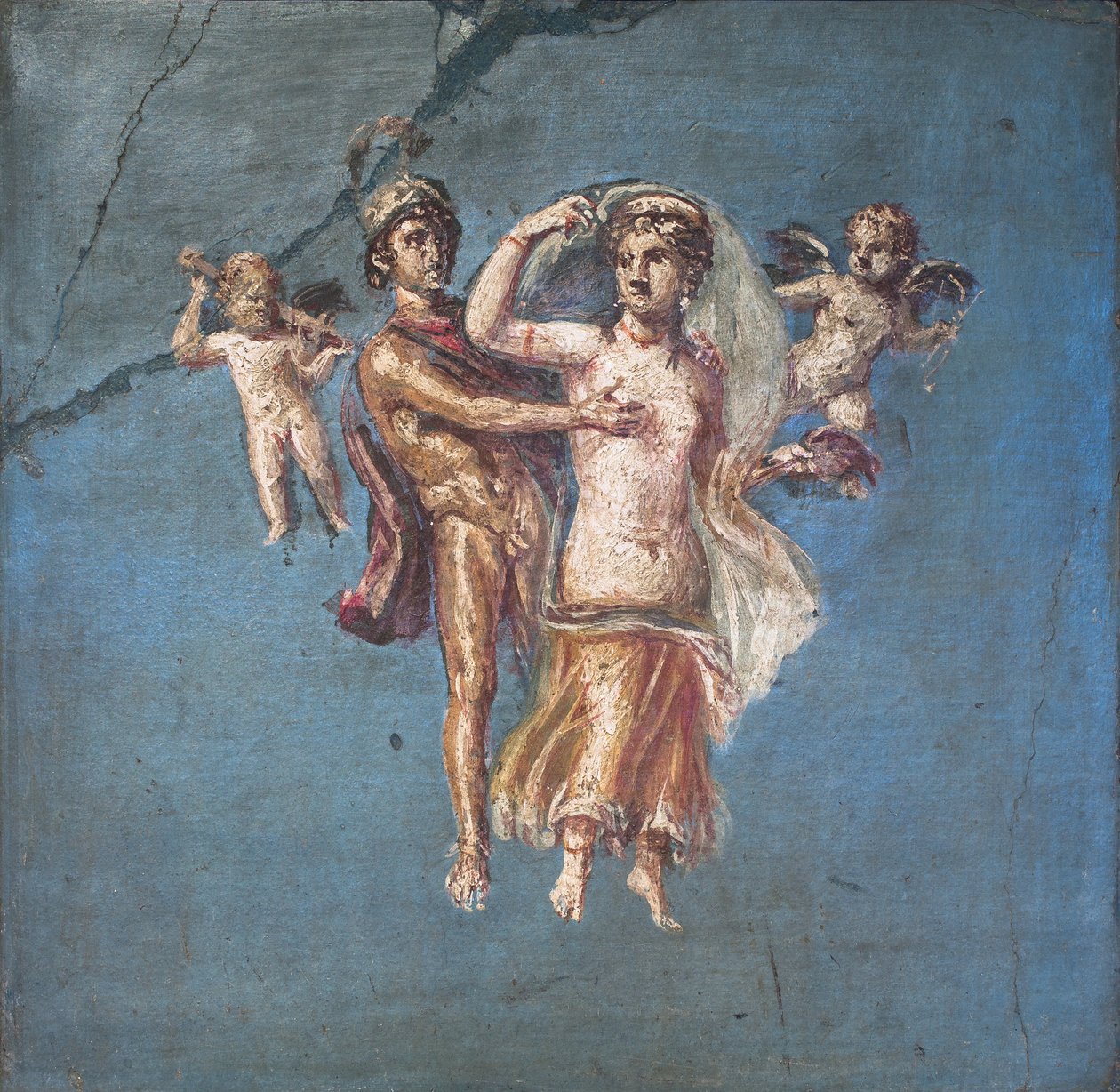 Marte y Venus sobre fondo azul, Herculano de School Roman