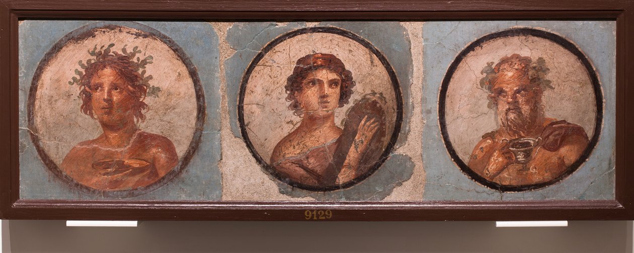 Retratos de medallones, Pompeya de School Roman