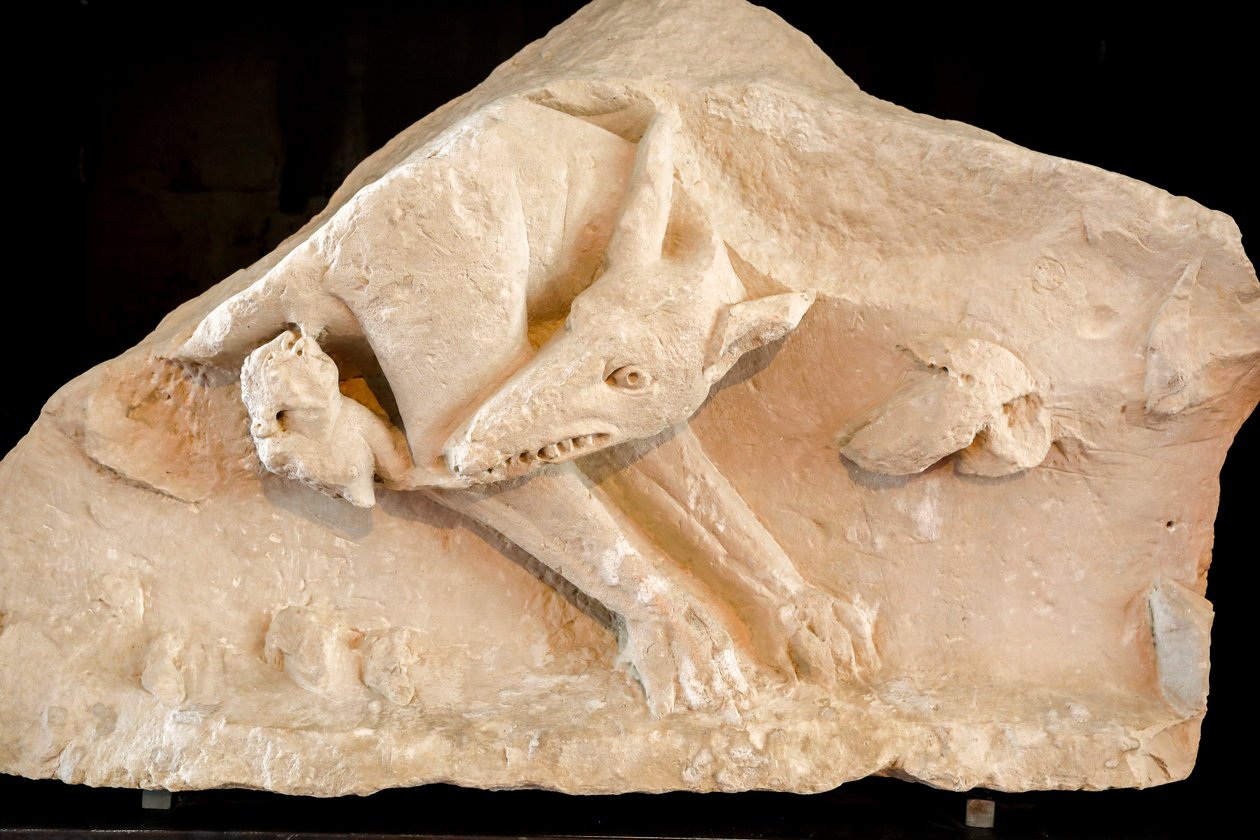 Loba y los gemelos Rómulo y Remo, siglo II (escultura) de School Roman