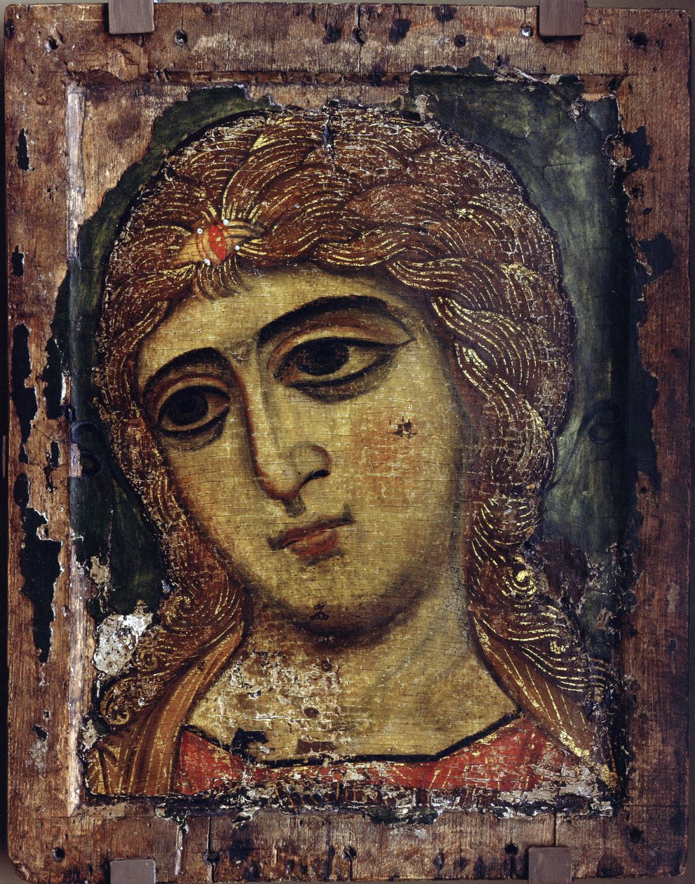 Arcángel Gabriel - El Arcángel Gabriel (El ángel con el cabello dorado) - Icono ruso - ca 1200 - Témpera sobre panel - 49x38,5 - Museo Estatal Ruso, San Petersburgo de School Russian