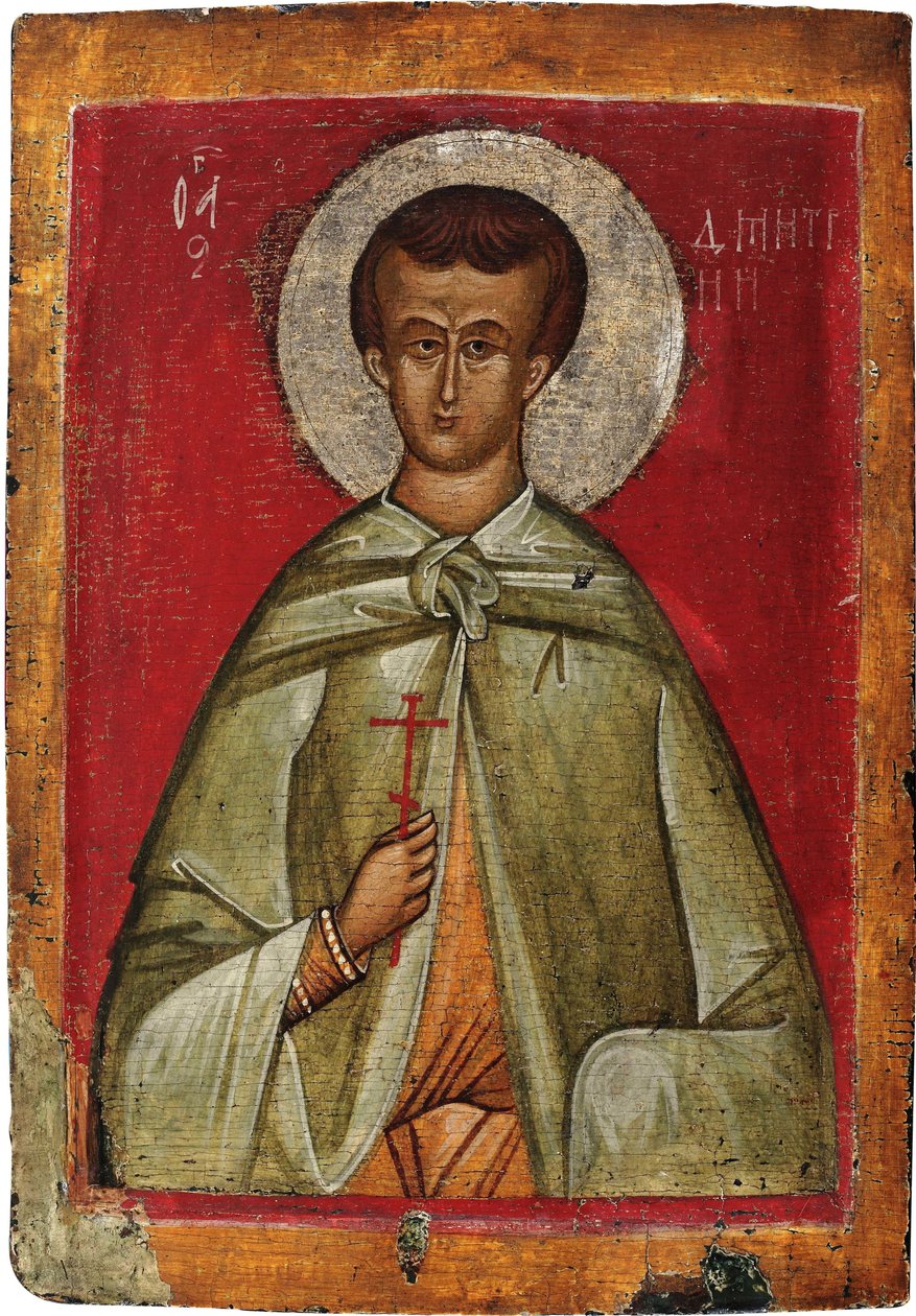 Demetrios de Thessalonique (Dimitrios, Dimitri ou Demetre, martyr vers 306) - San Demetrio de Thessaloniki - Icono ruso. Témpera sobre tabla de School Russian