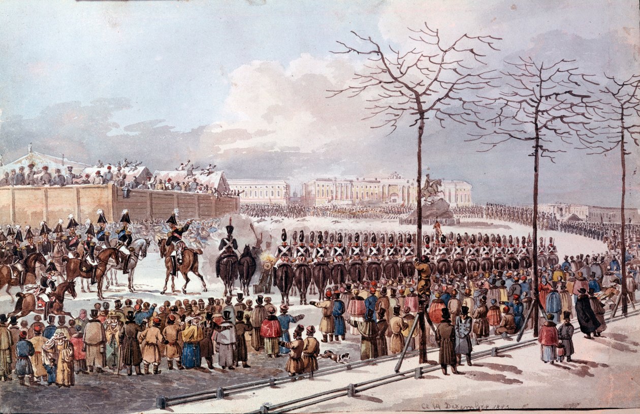 En 1825 Revuelta de los Decembristas (Decabristas) en el futuro de Nicolás I para obtener una nueva constitución de School Russian