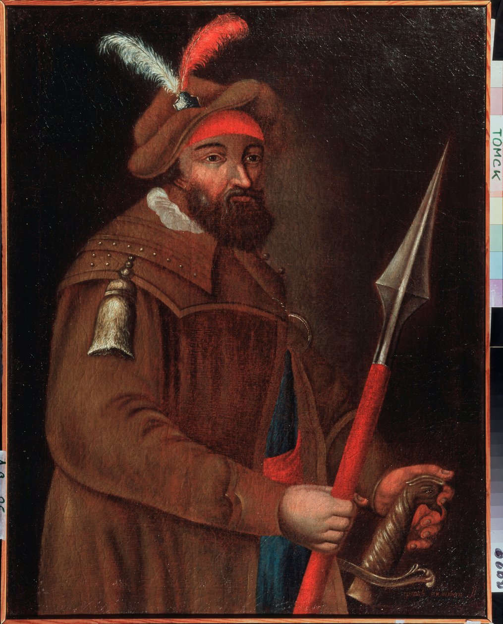 Retrato del líder cosaco Yermak Timofeyevich (nacido entre 1532 y 1542-1585), conquistador de Siberia. Pintura anónima, óleo sobre lienzo, principios del siglo XVIII. Museo Estatal de Arte, Tomsk (Rusia). de School Russian