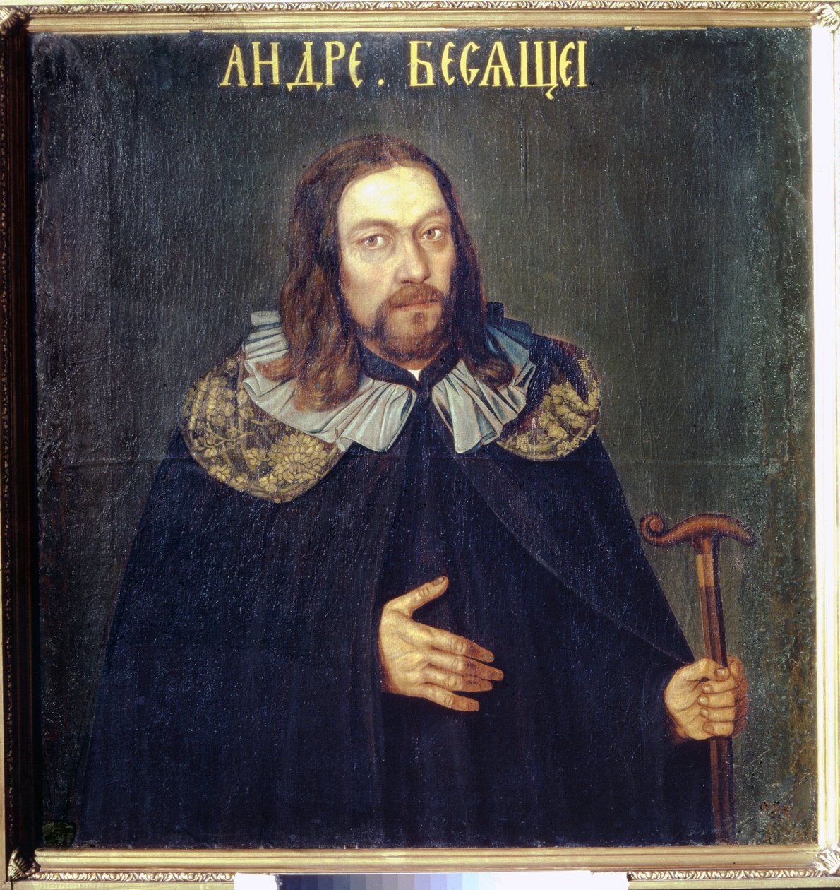 Retrato del conde Andrei Matveevich Apraxin (1663-1731). (Retrato del Conde Andrei Matveevich Apraksin). Pintura anónima, parsuna, óleo sobre lienzo, hacia 1690. Arte ruso del siglo XVII. Museo Estatal Ruso, San Petersburgo de School Russian