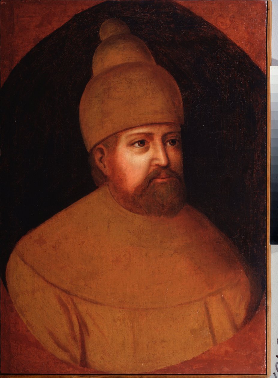 Retrato del Zar Michael I Fyodorovich Romanov de Rusia (1596-1645). Pintura de un maestro ruso, óleo sobre lienzo, segunda mitad del siglo XVII. Arte tradicional ruso. Museo de Arte Regional, Rostov-on-Don (Rusia). de School Russian