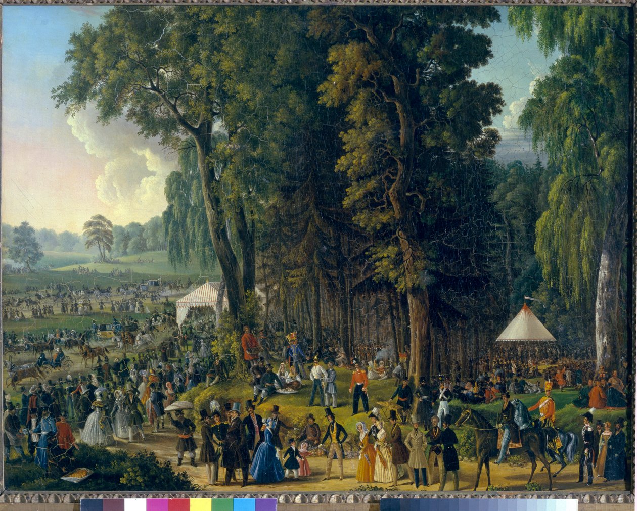 Celebraciones públicas en Marina Rocha en Moscú. Pintura anónima, óleo sobre lienzo, alrededor de 1840. Arte ruso de School Russian