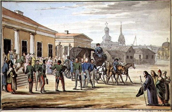 Soldados rusos llegando a Krasnoy de School Russian
