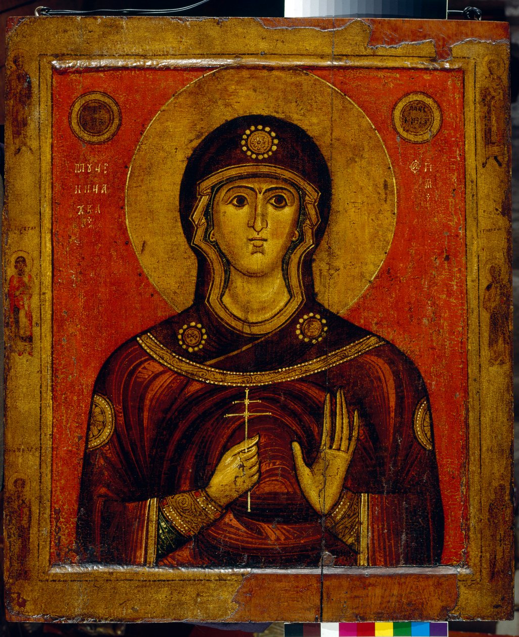 Santa Juliana de Nicomedia (principios del siglo IV) (Santa Juliana) - Ícono de la tradición de Novgorod (Rusia), témpera sobre madera, principios del siglo XIII - Galería Estatal Tretyakov, Moscú de School Russian