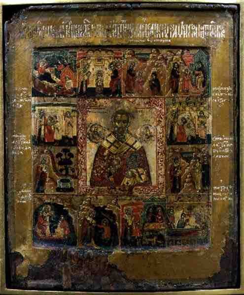 San Nicolás y Escenas de la Vida del Santo de School Russian