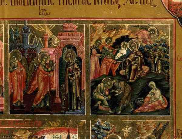 La Resurrección y el Descenso al Infierno, (detalle) de School Russian