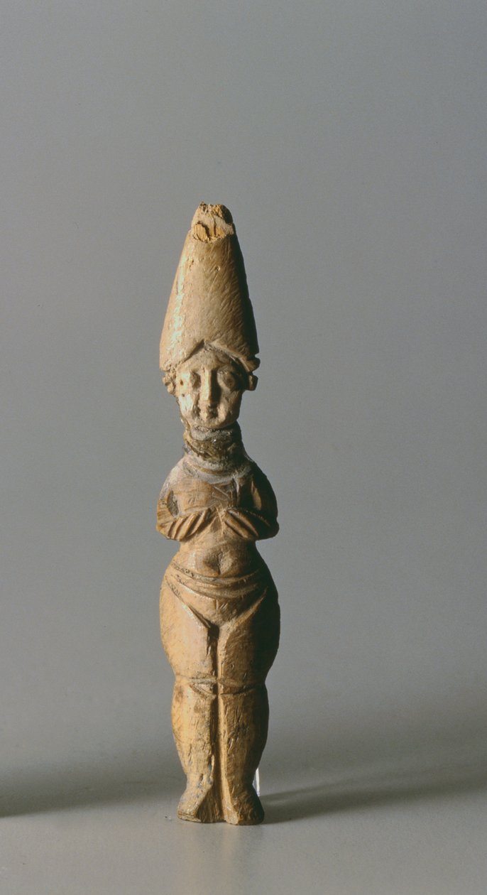 Figurilla con sombrero alto, de Susa, Irán, siglos IV-VI d.C. de School Sasanian