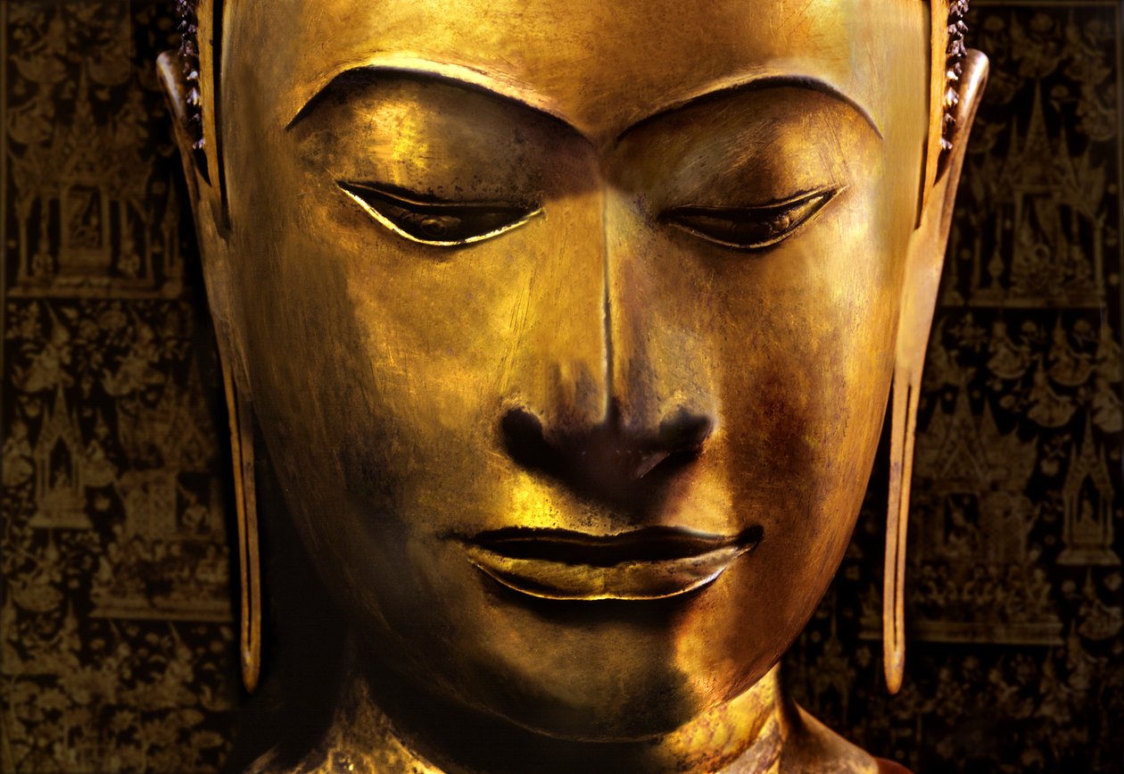 Cabeza de una imagen de Buda de School Siamese