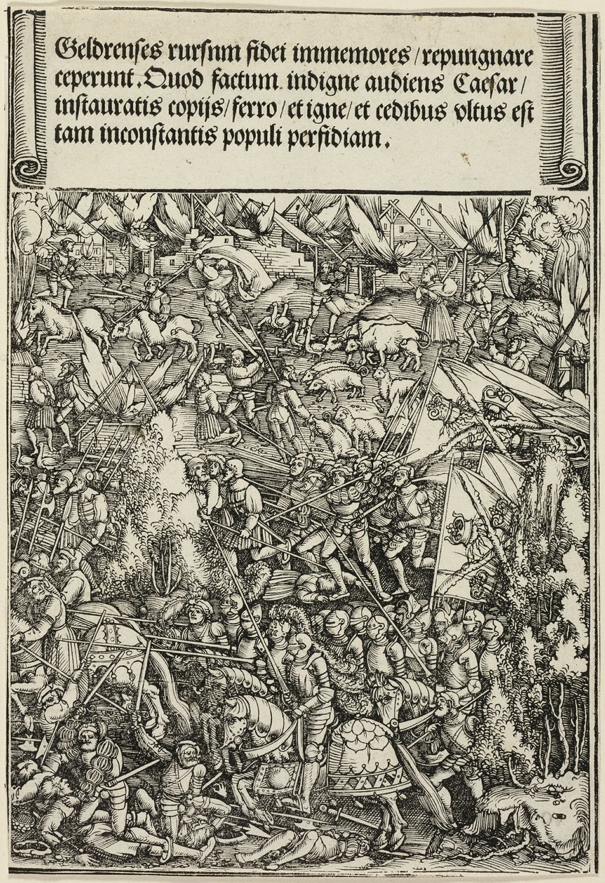 La segunda guerra en Gueldres, del Arco de Triunfo de Maximiliano I de School of Albrecht Dürer