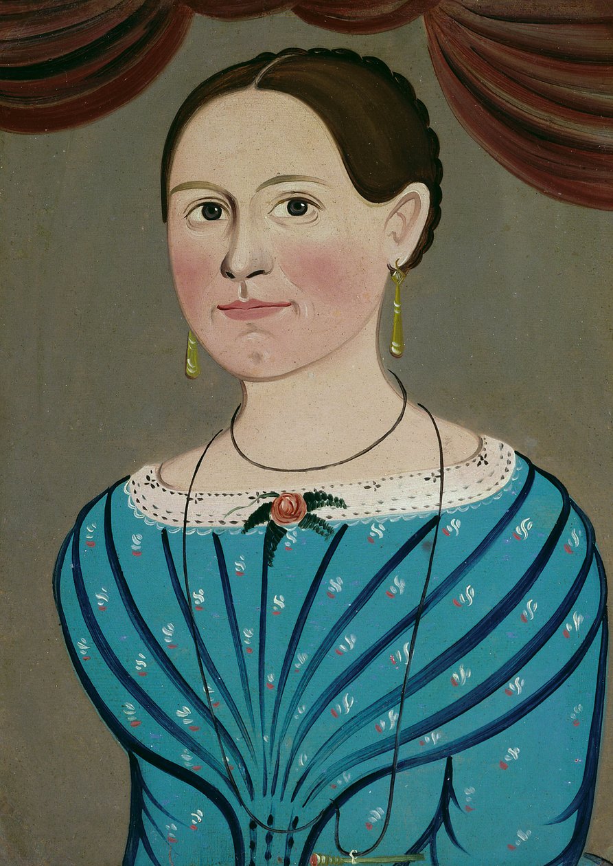 Mujer con vestido azul de School of William Matthew Prior