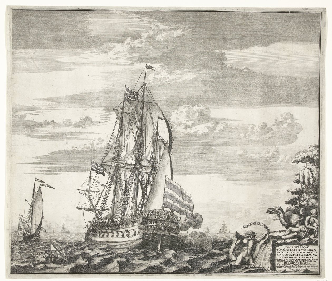 Buque insignia Goto Predestinatsia La Providencia de Dios construido por Pedro el Grande en Voronezh, 1700 de Schoonebeek