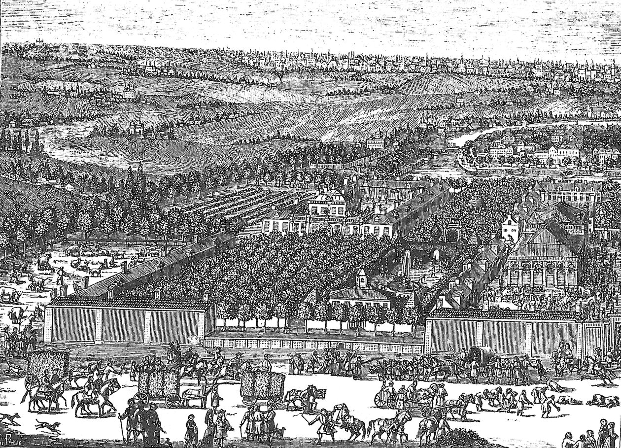 Barrio Alemán Nemetskaya sloboda en Moscú, 1705 de Schoonebeek