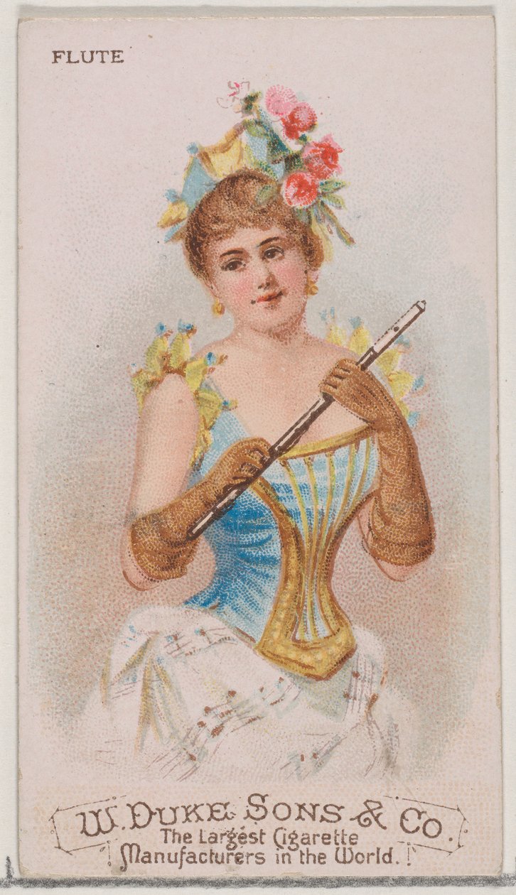 Flauta, de la serie Instrumentos Musicales N82 para cigarrillos marca Duke, 1888 de Schumacher and Ettlinger