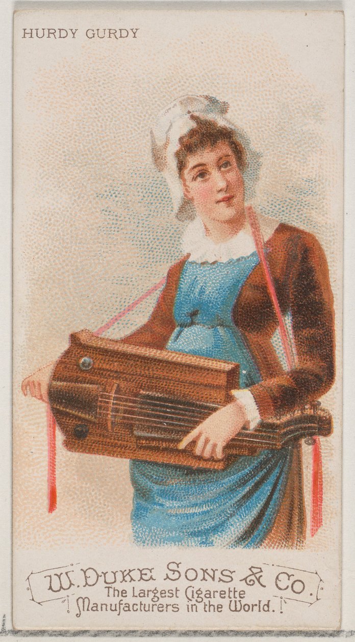 Zanfoña, de la serie Instrumentos Musicales N82 para cigarrillos marca Duke, 1888 de Schumacher and Ettlinger