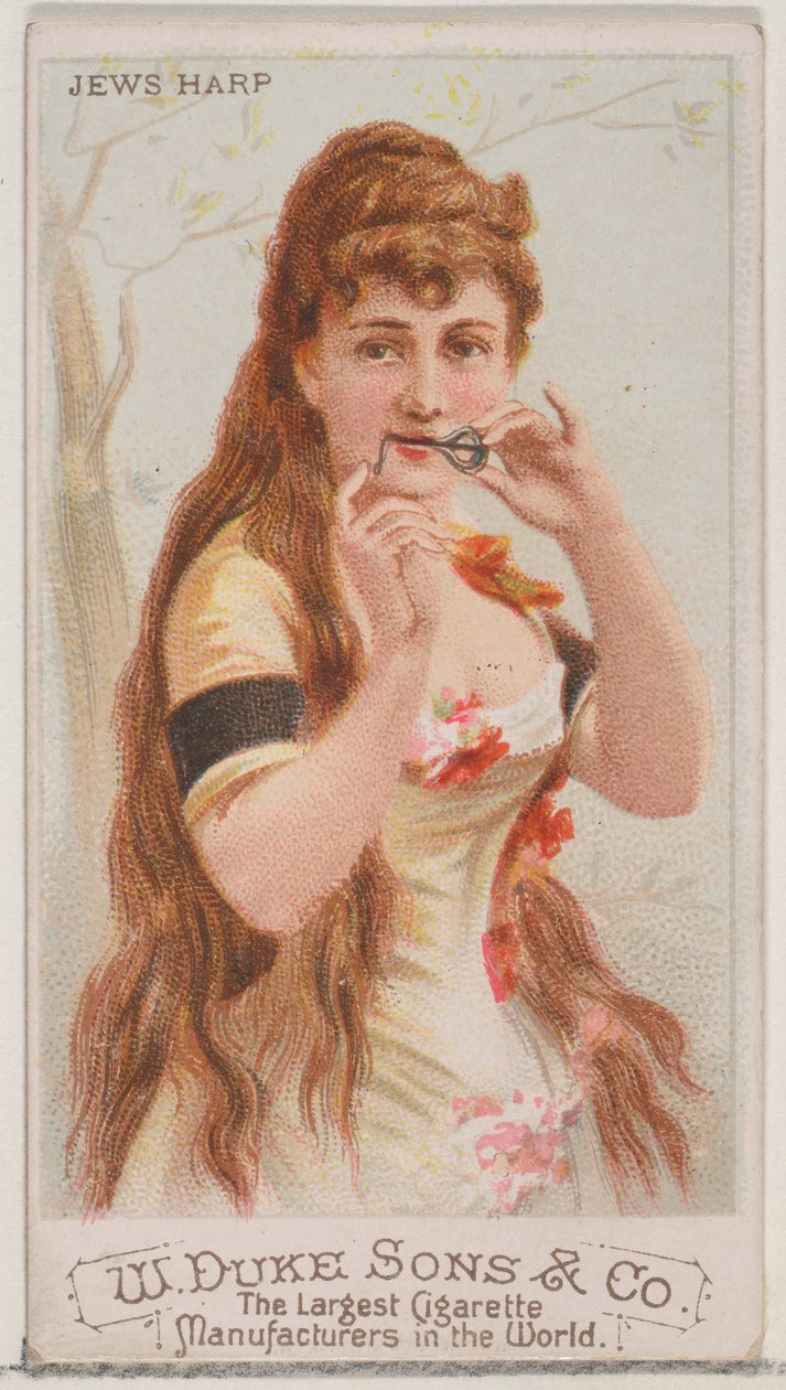 Arpa Judía, de la serie Instrumentos Musicales N82 para cigarrillos marca Duke, 1888 de Schumacher and Ettlinger