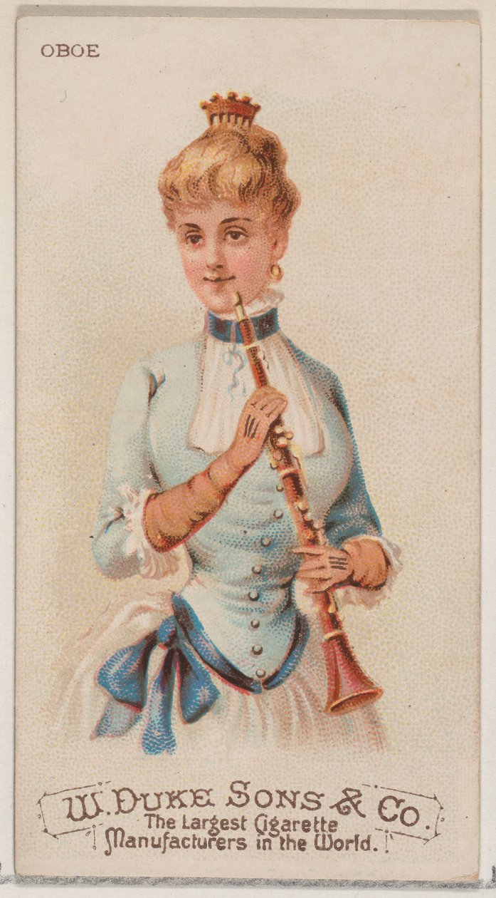 Oboe, de la serie Instrumentos Musicales N82 para cigarrillos marca Duke, 1888 de Schumacher and Ettlinger