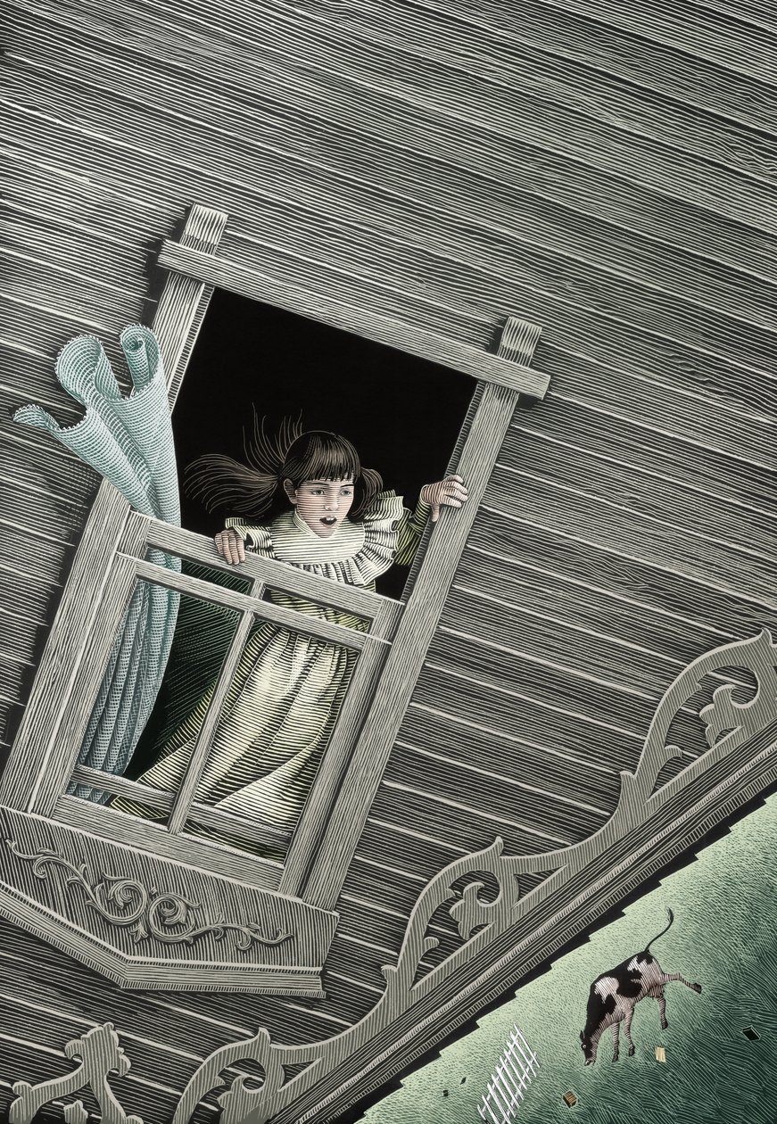 El maravilloso Mago de Oz, 2005 (scratchboard, coloreado digitalmente) de Scott McKowen