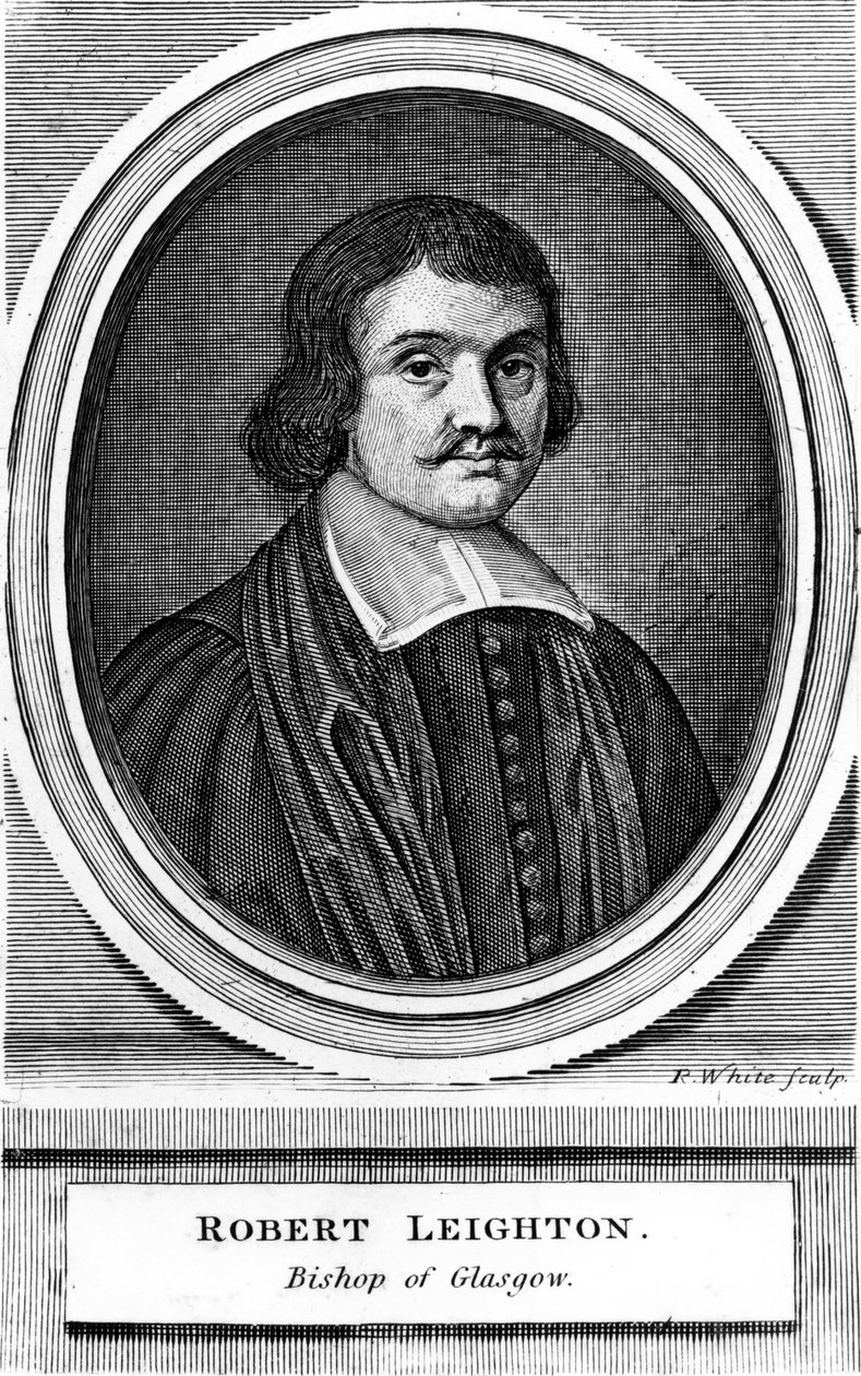 Robert Leighton, Arzobispo de Glasgow, grabado por Robert White de Scottish School