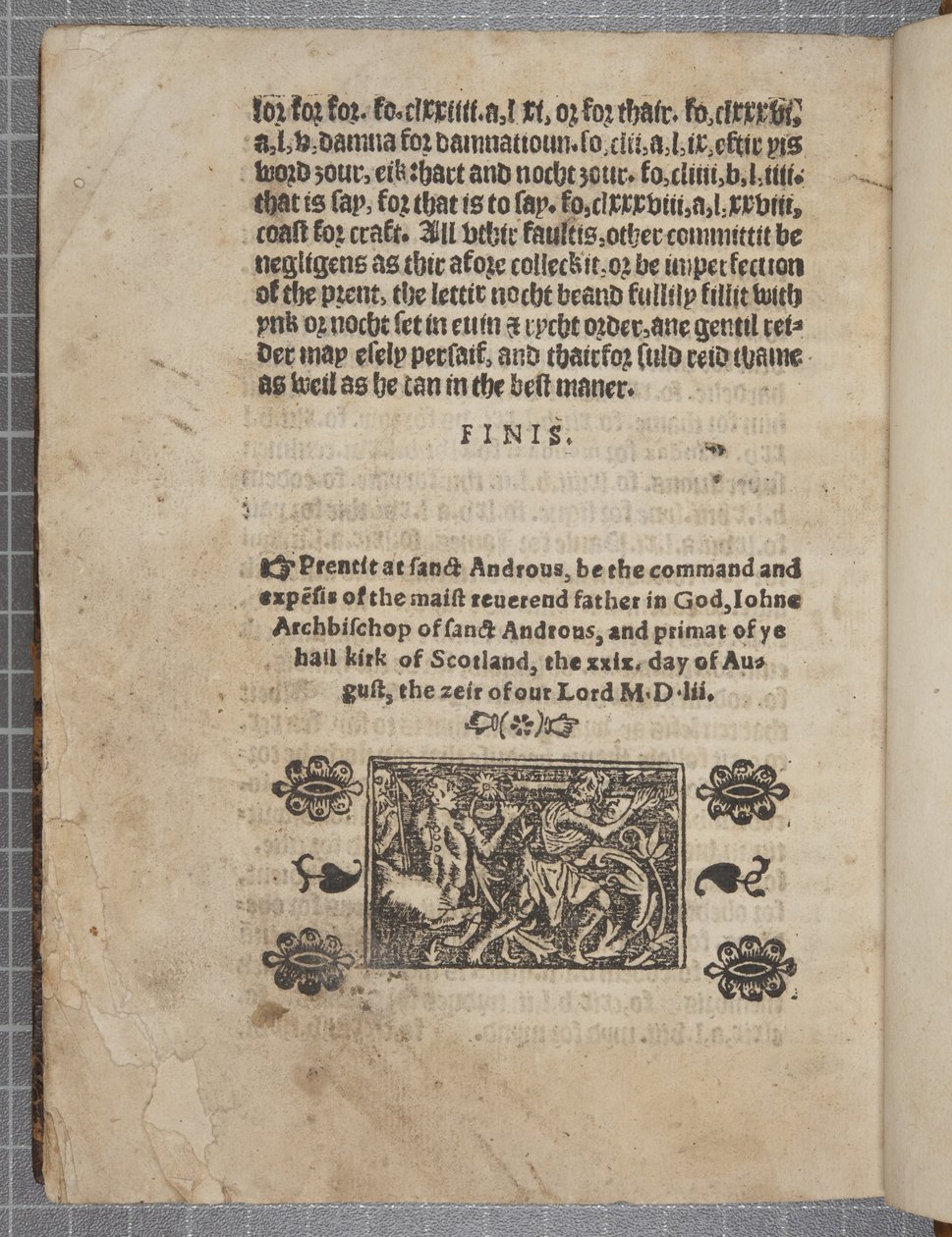 Fol 207 verso, de The Catechisme, 1552 de Scottish School