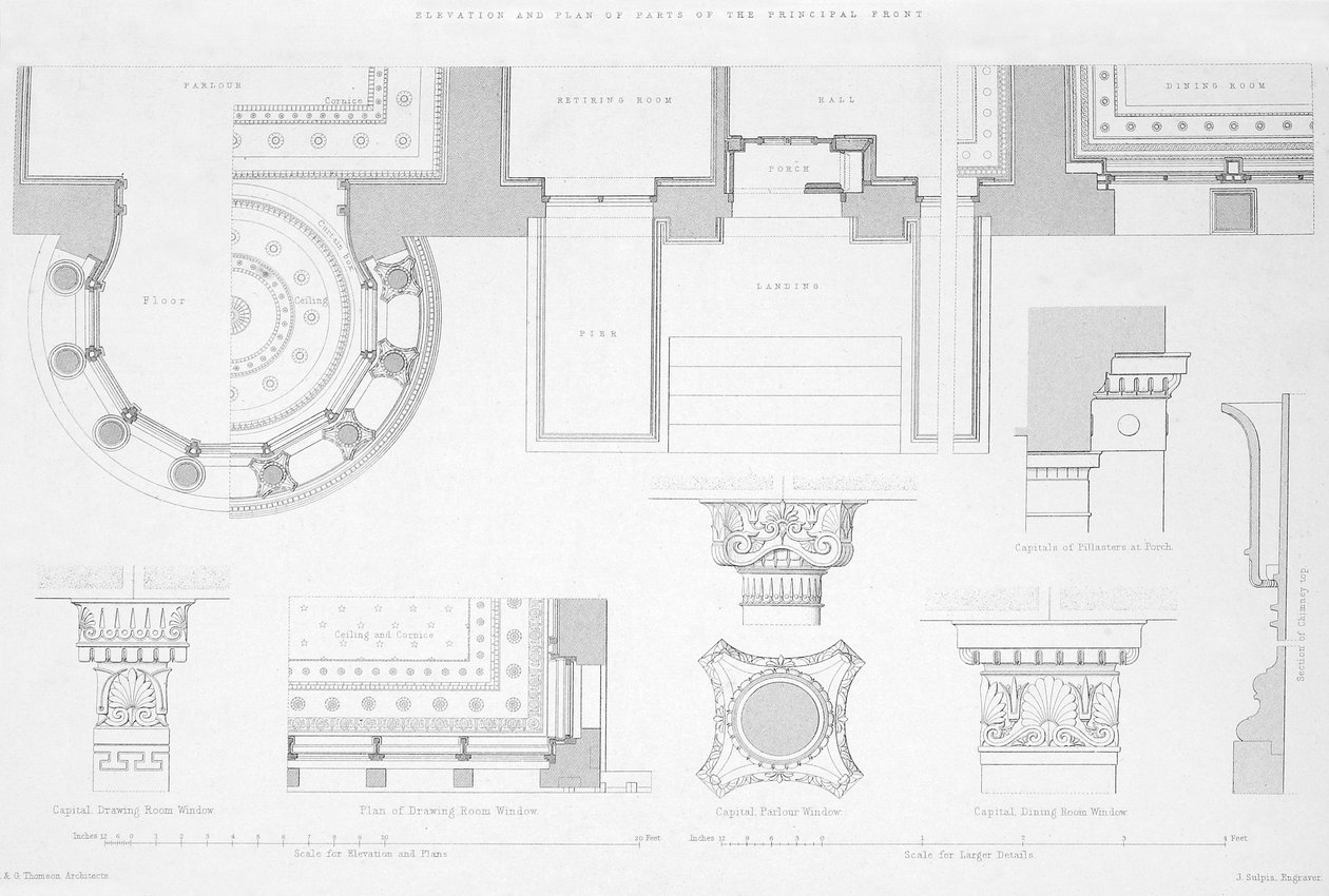 Detalles exteriores e interiores de Holmwood, Glasgow de Scottish School