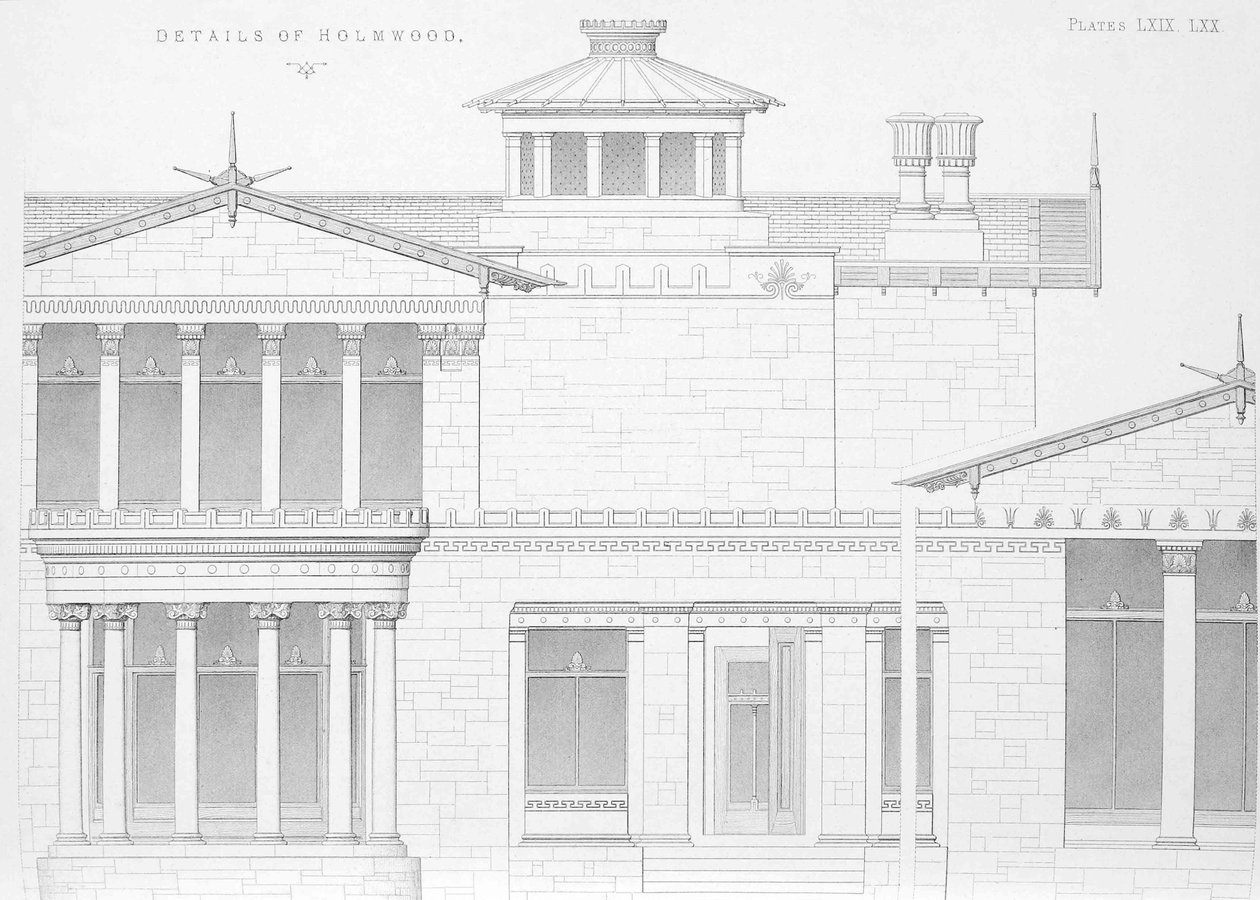 Vista de detalle exterior de Holmwood, Glasgow de Scottish School