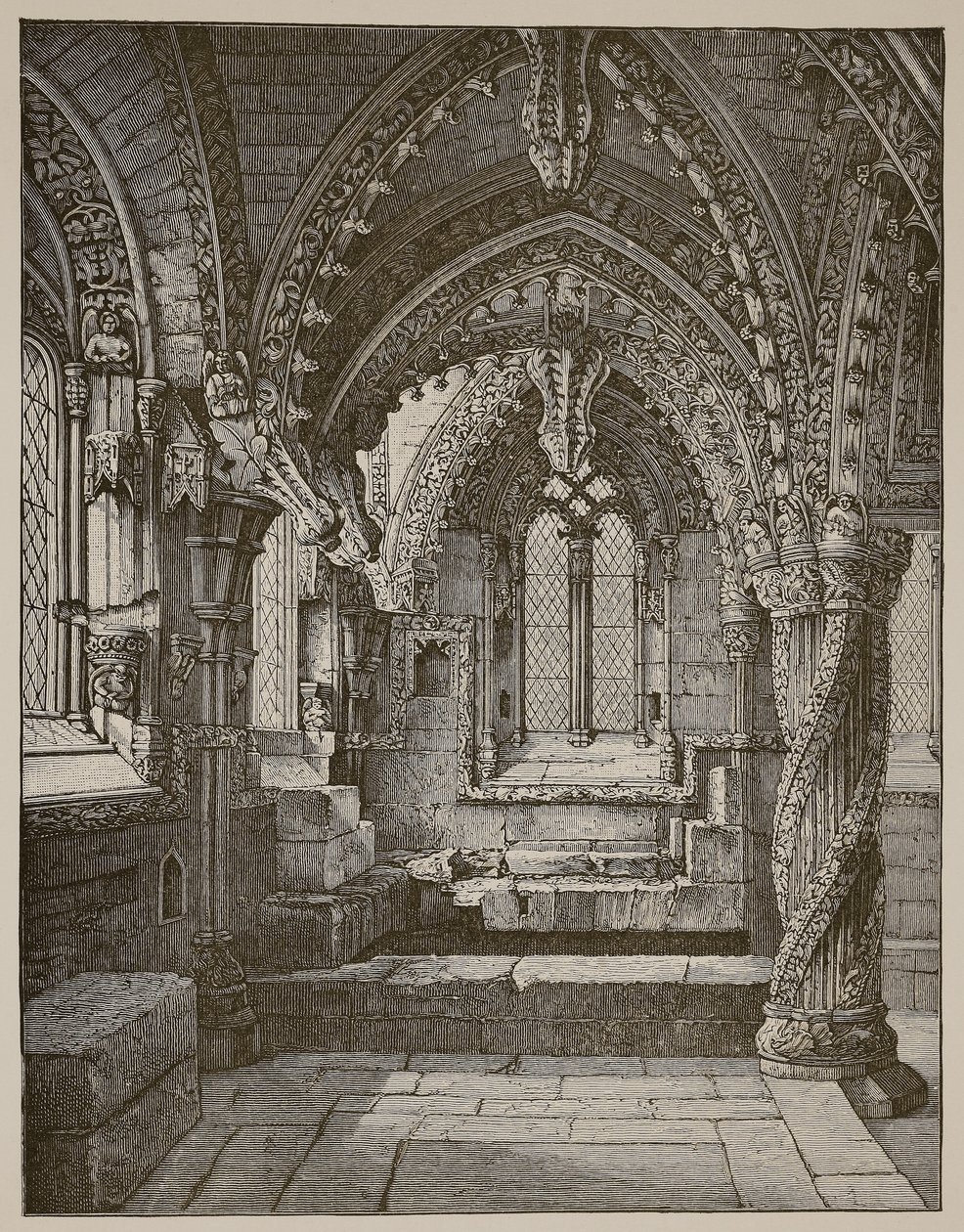 Esquina sureste de la Capilla de la Dama, Rosslyn de Scottish School