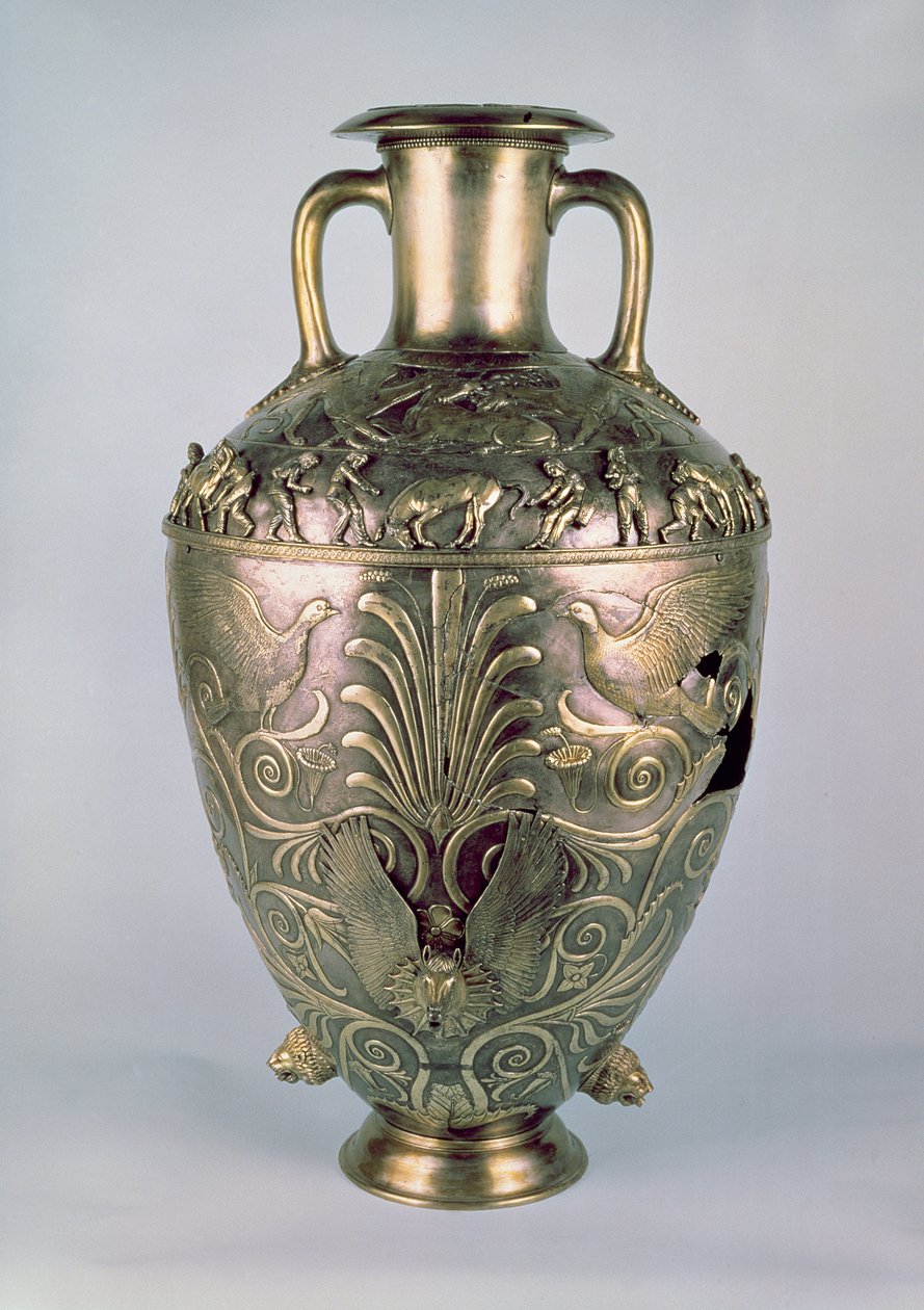 Ánfora, finales del siglo IV a.C. (plata dorada) de Scythian