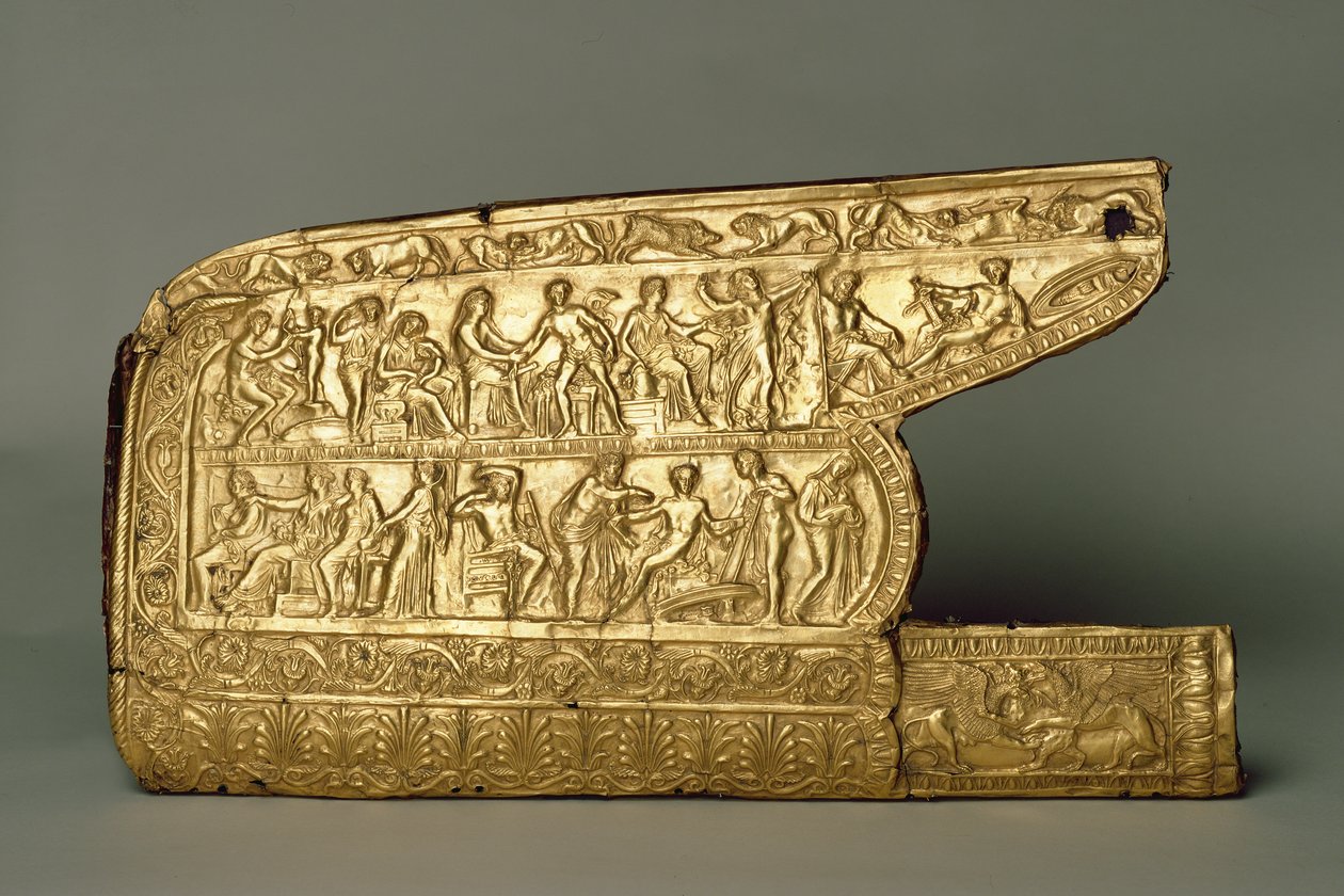 Ajuste de carcaj para arco y flechas, del túmulo funerario de Chertomlyk, estepa, siglo IV a.C. de Scythian