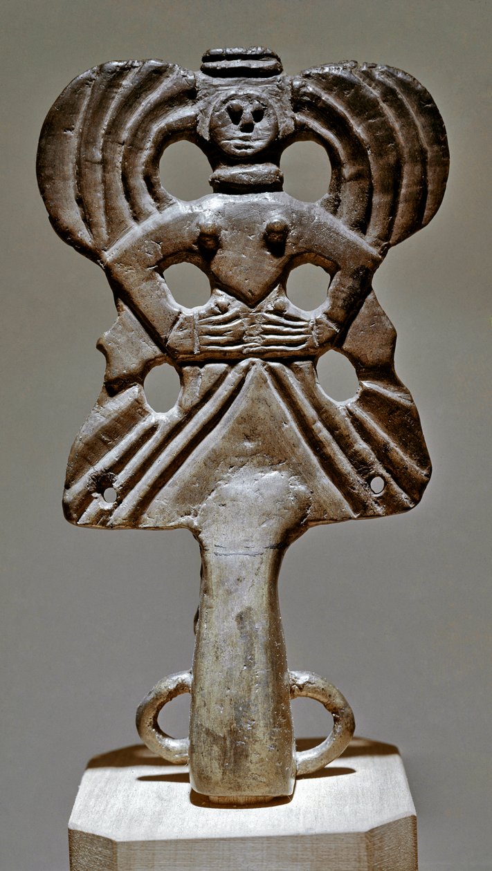 Arte escita (civilización escita o Escitia): ornamento de tanque de bronce de Ucrania, siglo V - III a.C. San Petersburgo, Museo del Hermitage de Scythian