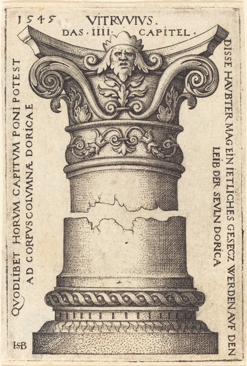 Capitel y base de una columna de Sebald Beham