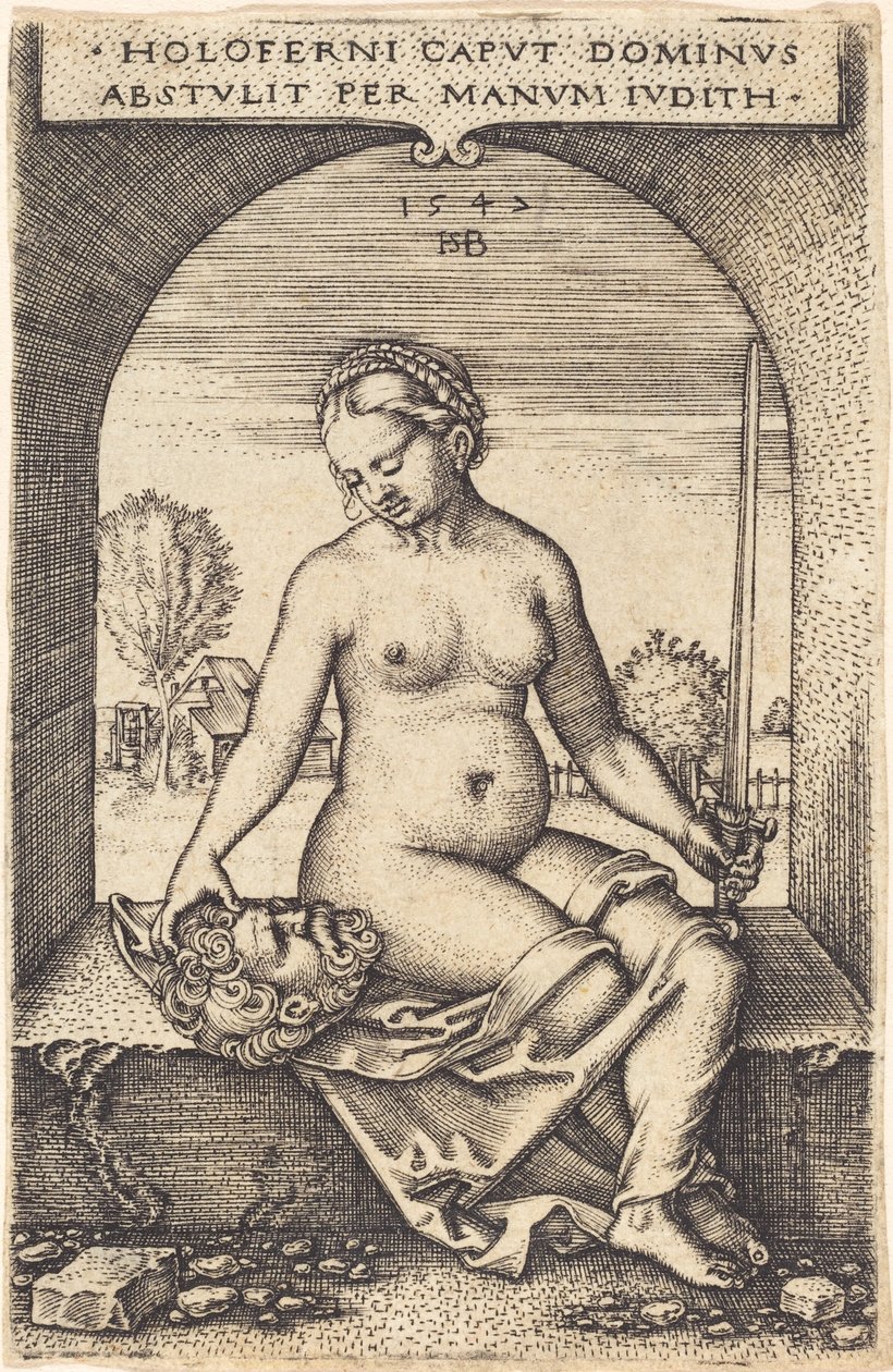 Judith Sentada en una Ventana de Sebald Beham